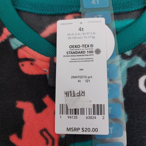 $3/20 New Carter Dino Footie Pajamas-Boys - Picture 4 of 7